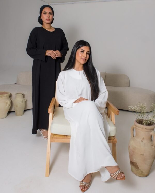 white & black abaya Slip Dress