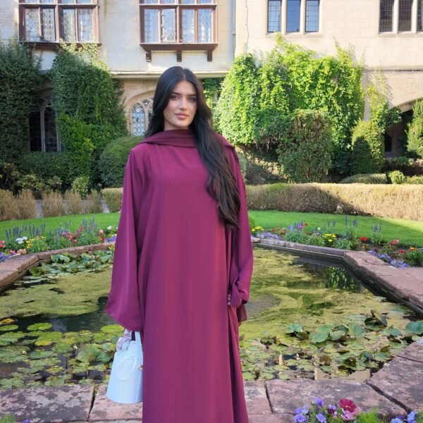 Burgundy Azhara Essential Abaya
